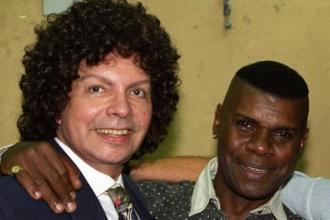 Dois dos maiores cantores do Brasil, Cauby Peixoto e Emilio Santiago, em 1995